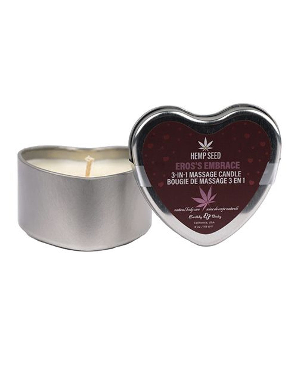 Hemp Seed 3-in-1 Valentines Day Candle - Ero's Embrace 4 Oz | 810040296291 | Available at EroticWarehouse.com