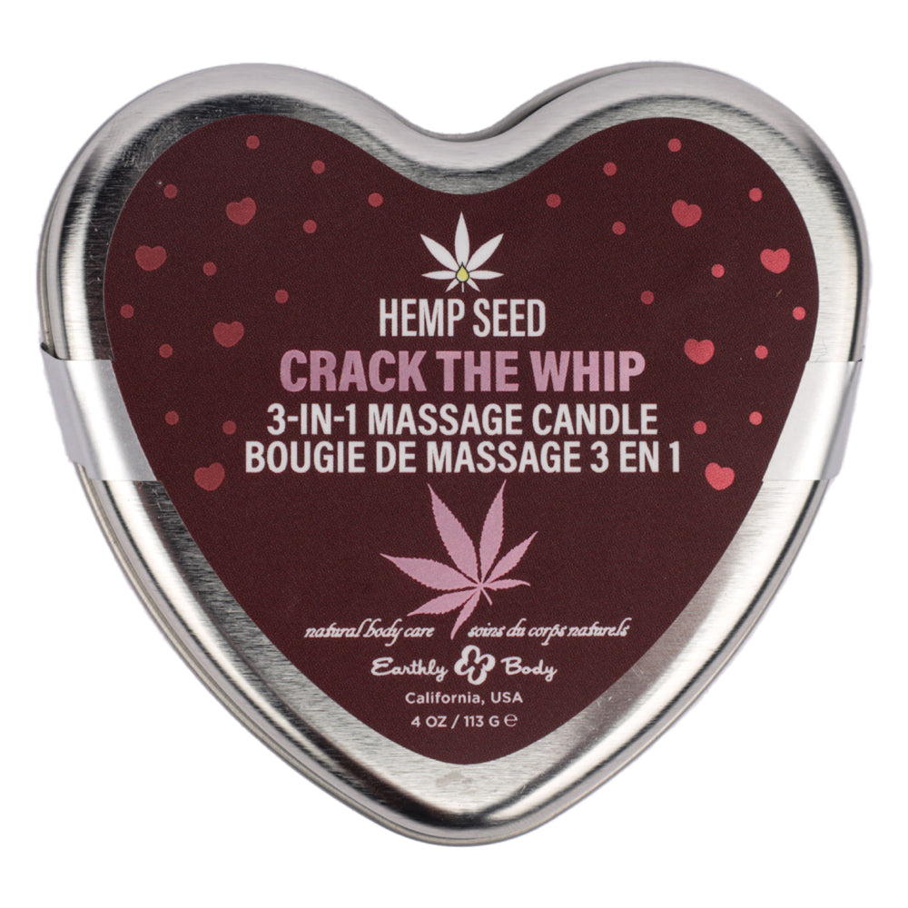Hemp Seed 3 in 1 Massage Candle Crack the Whip 4.7oz | 810040297199 | Available at EroticWarehouse.com