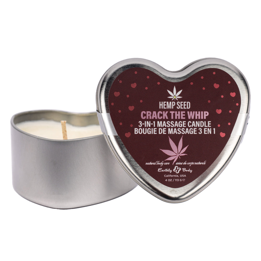 Hemp Seed 3 in 1 Massage Candle Crack the Whip 4.7oz | 810040297199 | Available at EroticWarehouse.com