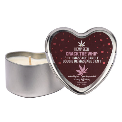 Hemp Seed 3 in 1 Massage Candle Crack the Whip 4.7oz | 810040297199 | Available at EroticWarehouse.com