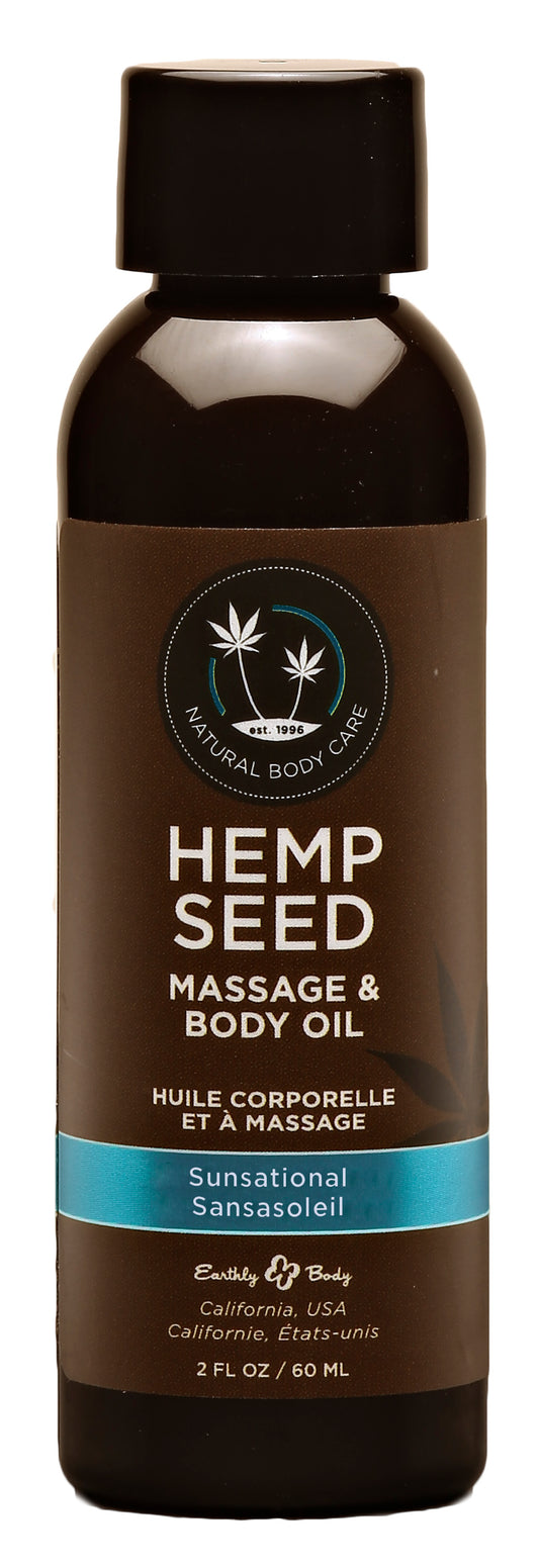 Hemp Seed Massage and Body Oil - Sunsational 2 Fl. Oz/ 60ml | 810040290411 | Available at EroticWarehouse.com