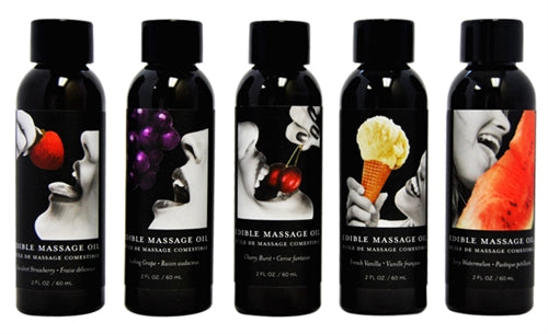 Edible Massage Oil - 25 Count Display - 2 Fl. Oz. Bottles - Assorted Flavors | | Available at EroticWarehouse.com