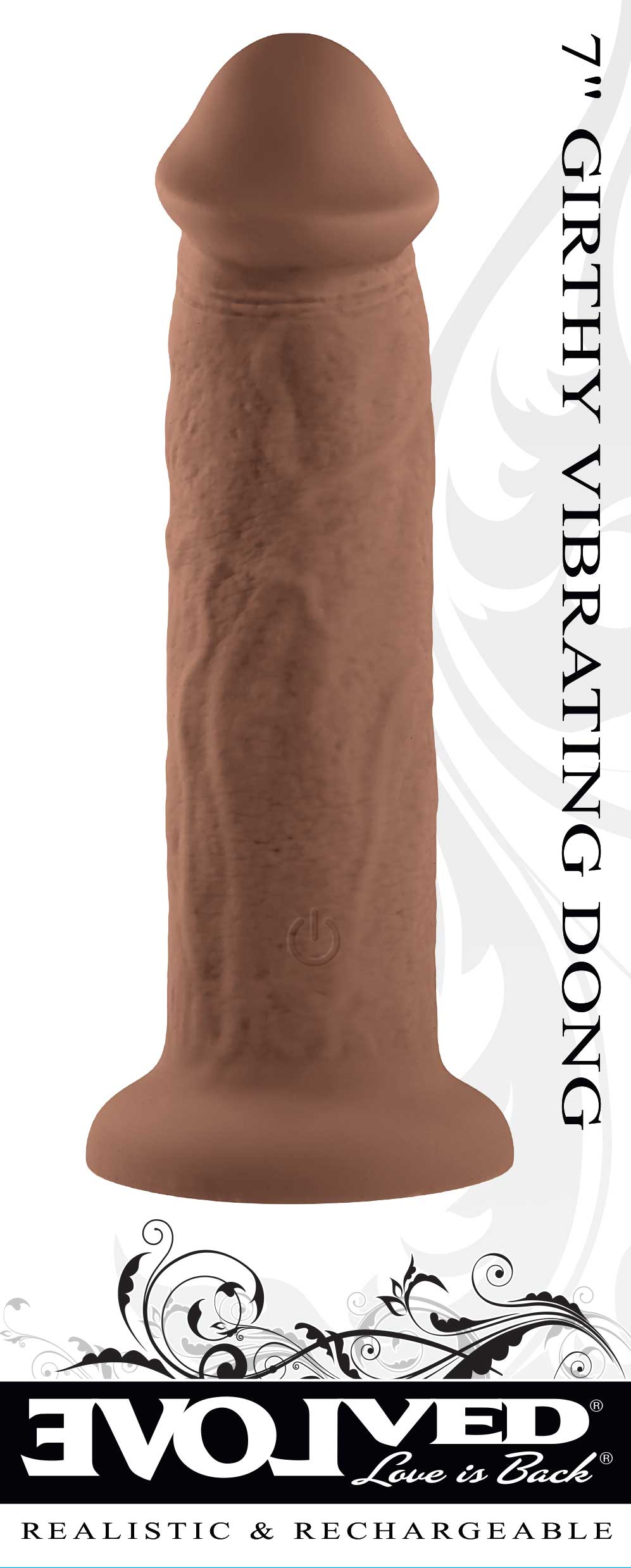 7 Inch Girthy Vibrating Dong - Dark | 844477022741 | Available at EroticWarehouse.com