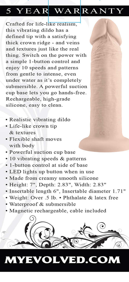 6 Inch Girthy Vibrating Dong - Light | 844477022758 | Available at EroticWarehouse.com