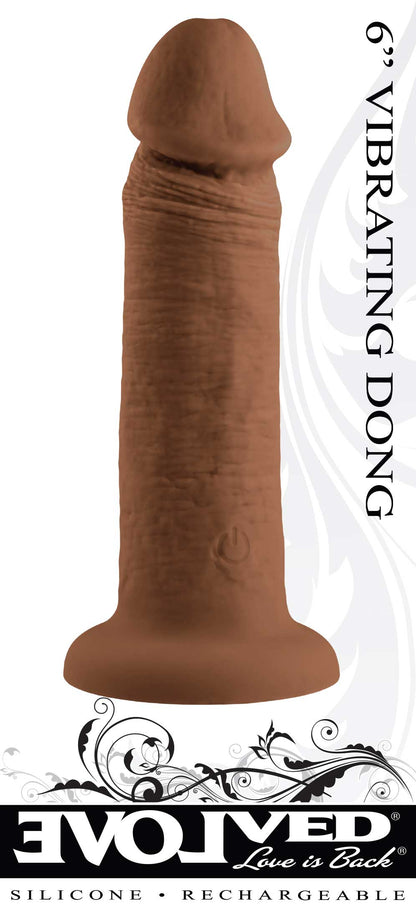 6 Inch Girthy Vibrating Dong - Dark | 844477022765 | Available at EroticWarehouse.com