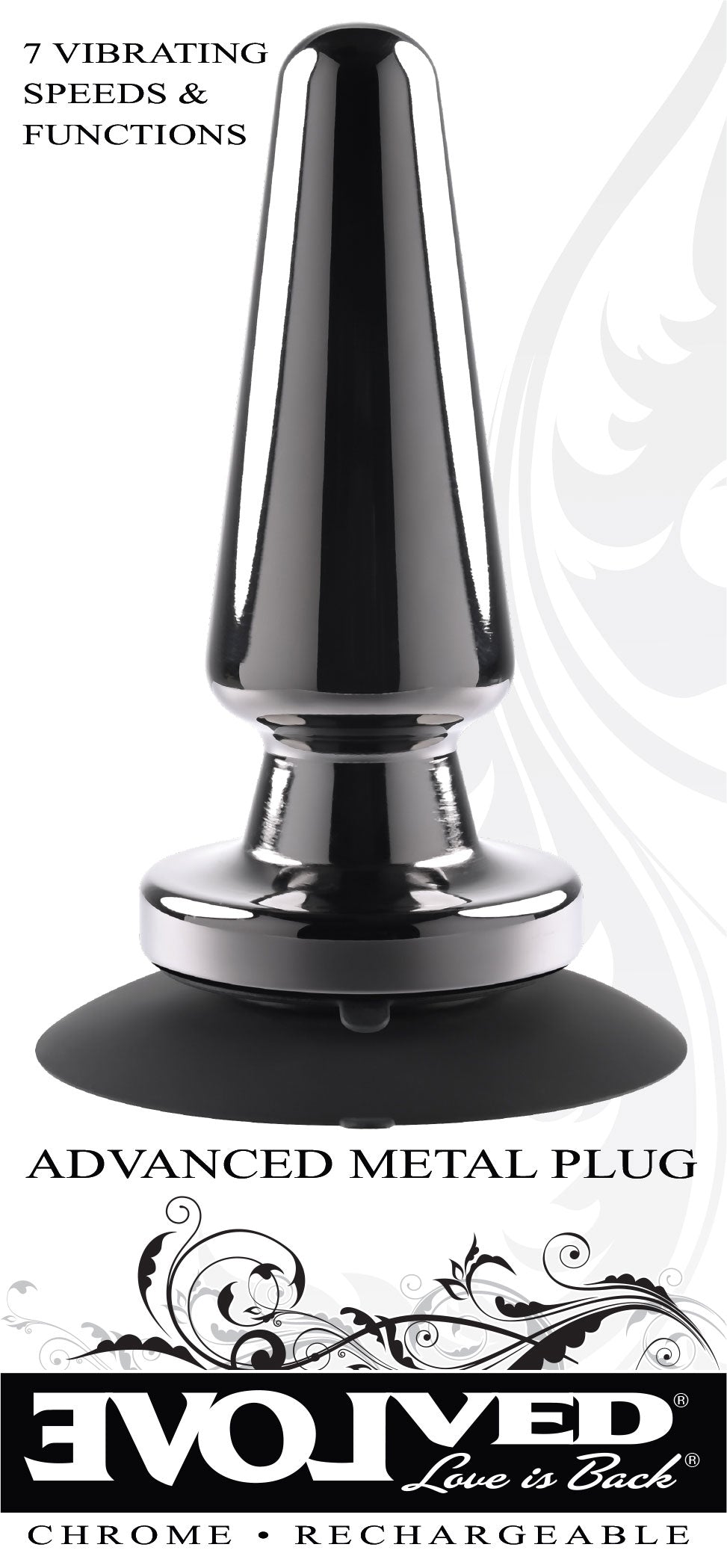 Advanced Metal Plug - Black Chrome | 844477021089 | Available at EroticWarehouse.com