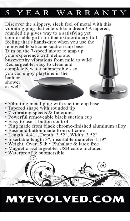 Beginner Metal Plug - Black Chrome | 844477021096 | Available at EroticWarehouse.com