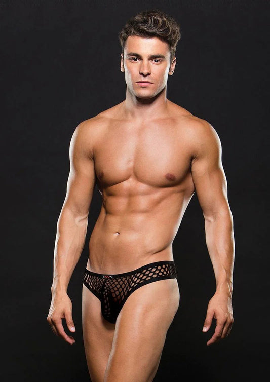 Envy Modern Fishnet Thong - Large/xlarge - Black | 4890808237861 | Available at EroticWarehouse.com