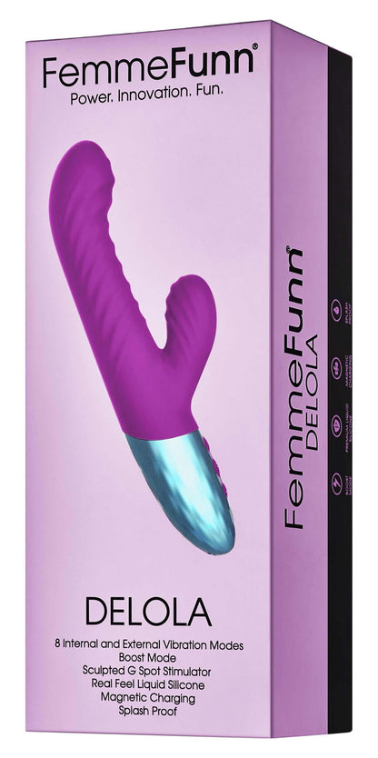 Delola Liquid Silicone Rabbit - Purple | 663546902919 | Available at EroticWarehouse.com