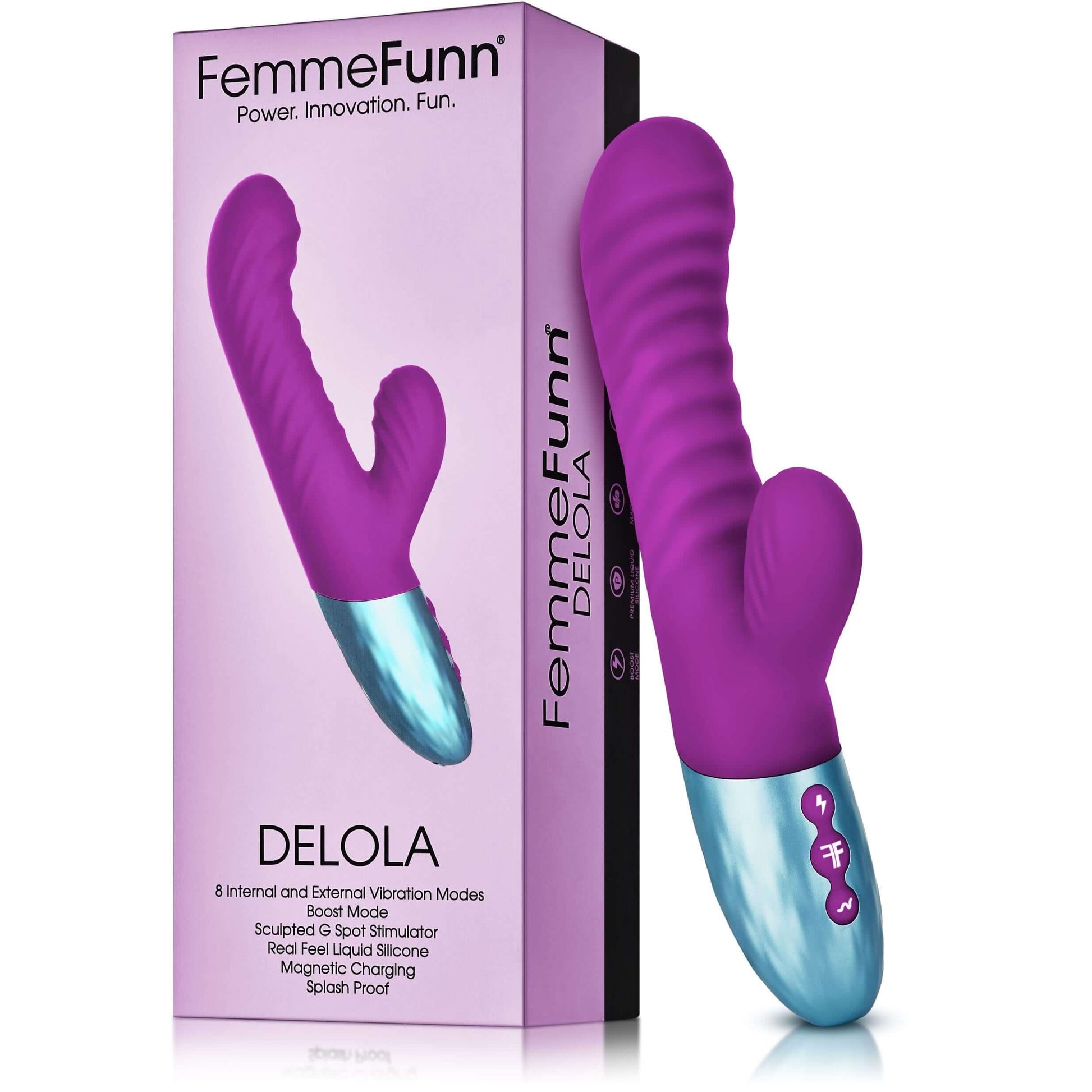 Delola Liquid Silicone Rabbit - Purple | 663546902919 | Available at EroticWarehouse.com