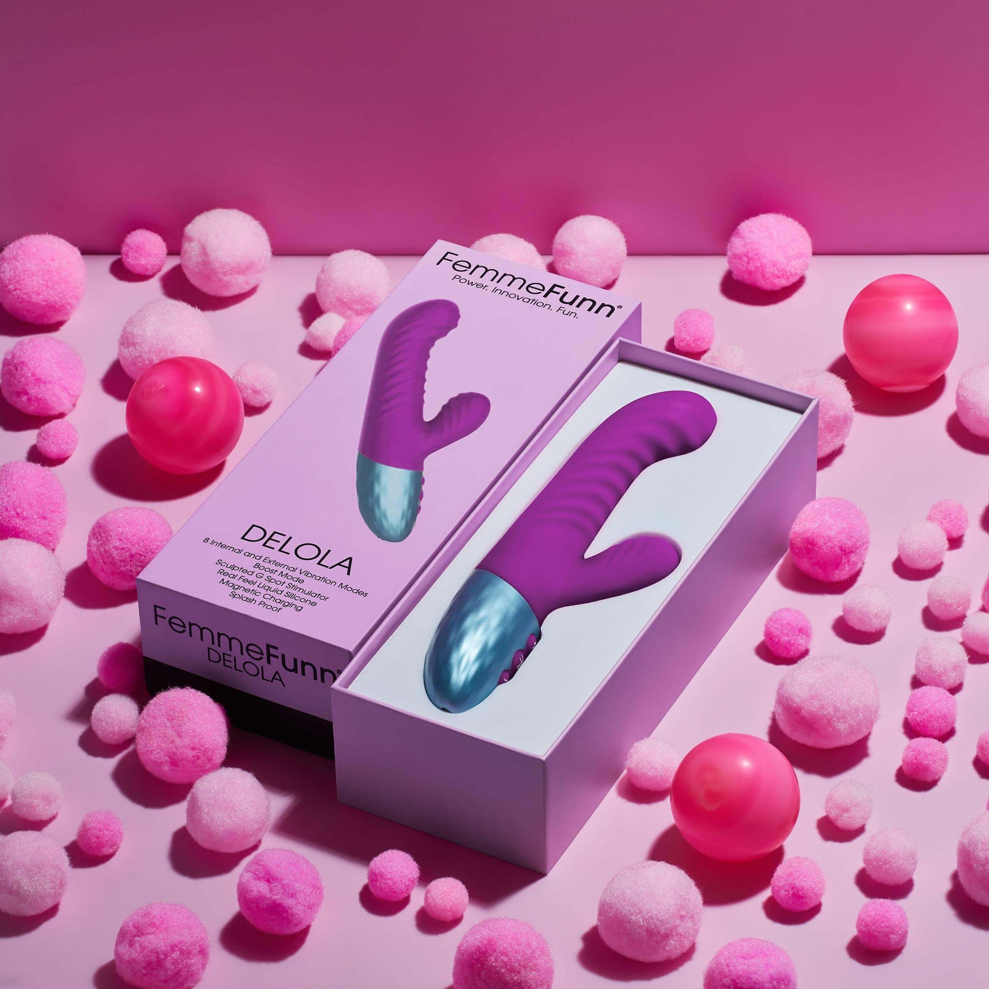 Delola Liquid Silicone Rabbit - Purple | 663546902919 | Available at EroticWarehouse.com