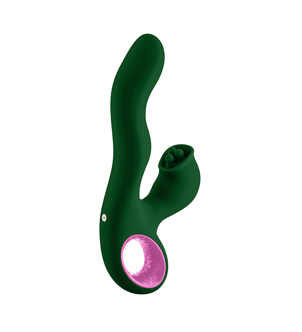 Pallina Triple-Action Rabbit Vibrator - Green | 810119283153 | Available at EroticWarehouse.com