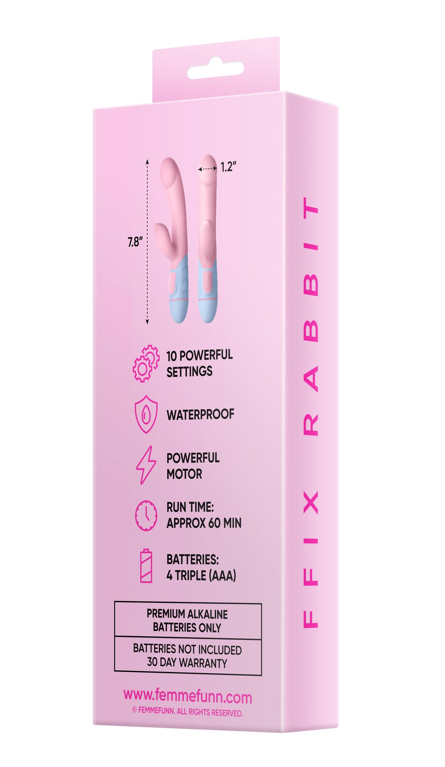 Ffix Rabbit - Light Pink | 663546903749 | Available at EroticWarehouse.com