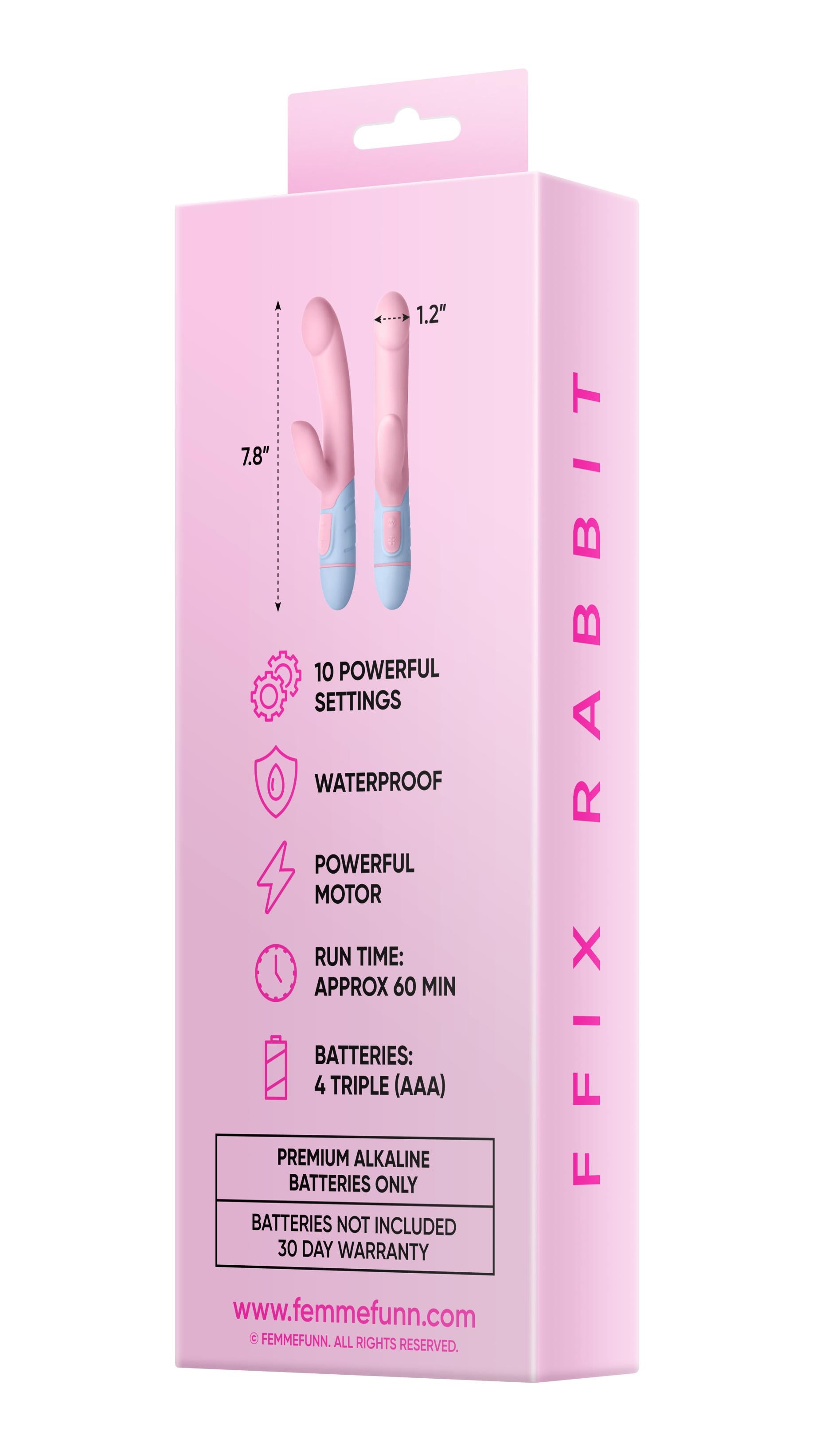 Ffix Rabbit - Light Pink | 663546903749 | Available at EroticWarehouse.com