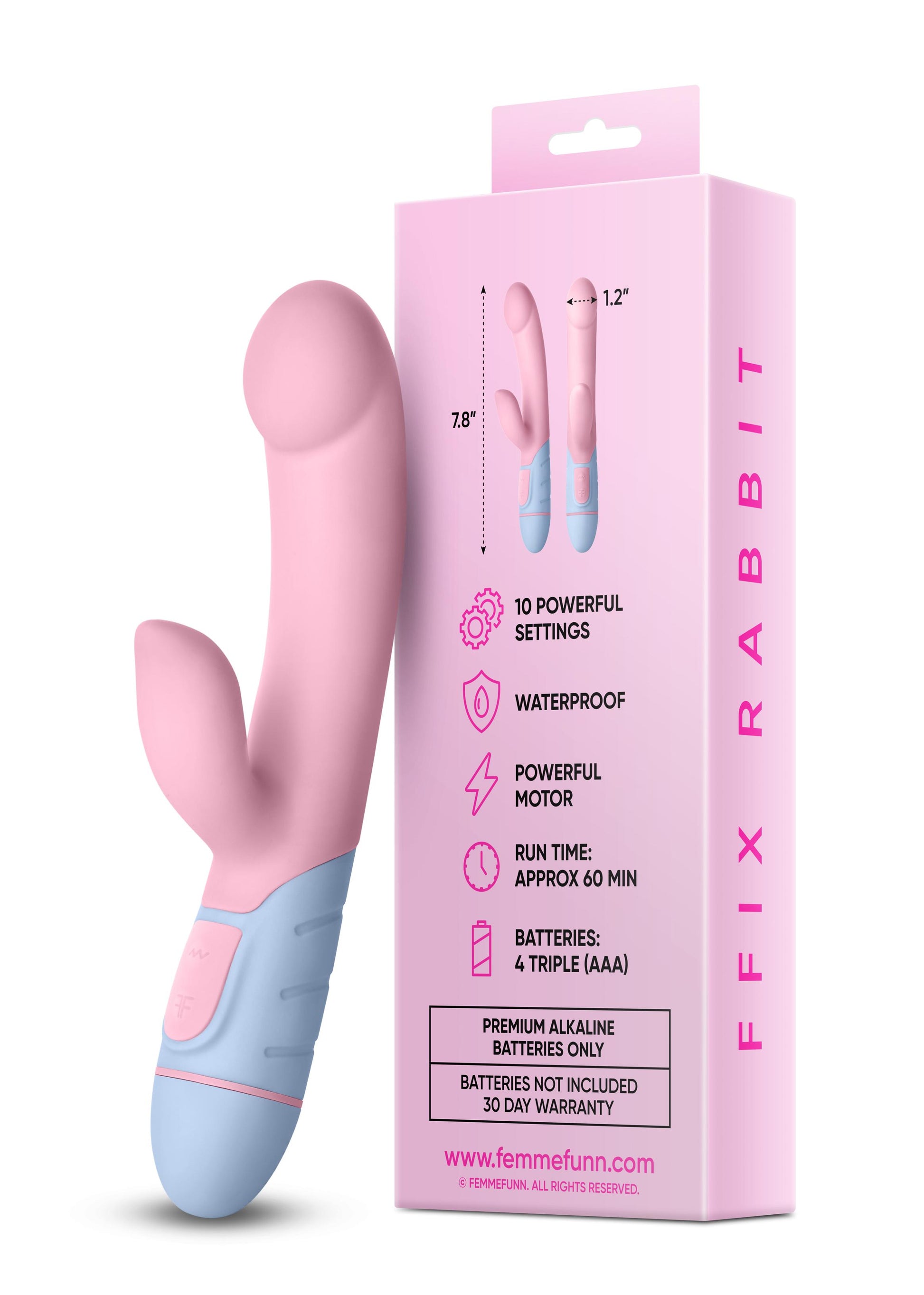 Ffix Rabbit - Light Pink | 663546903749 | Available at EroticWarehouse.com