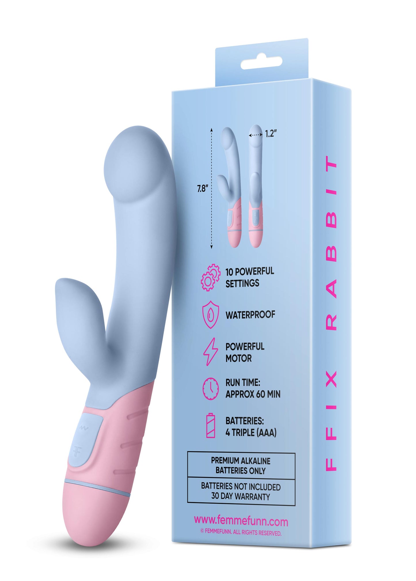 Ffix Rabbit - Light Blue | 663546903756 | Available at EroticWarehouse.com