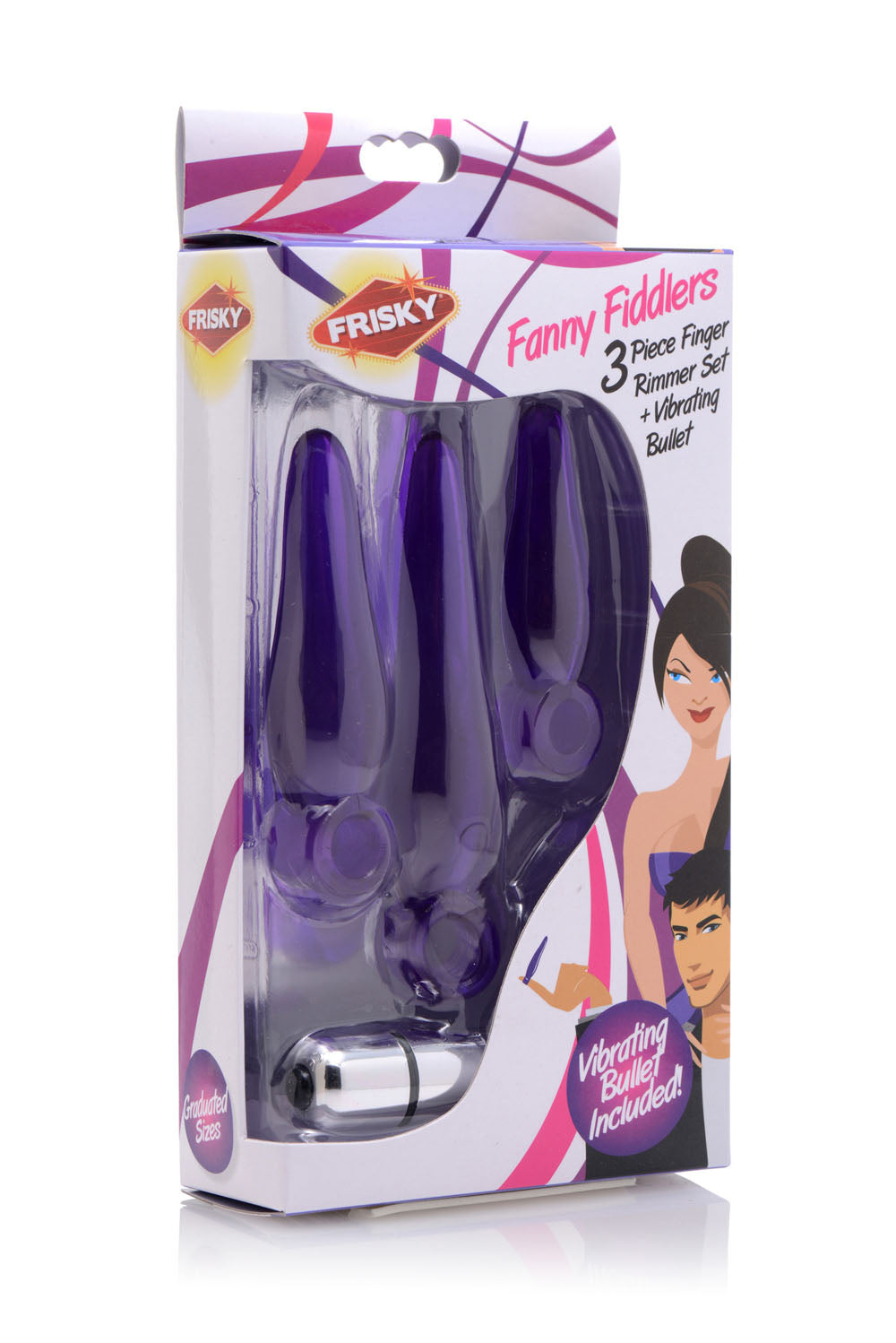 Fanny Fiddlers 3 Piece Finger Rimmer Set With Vibrating Bullet | 848518023247 | Available at EroticWarehouse.com