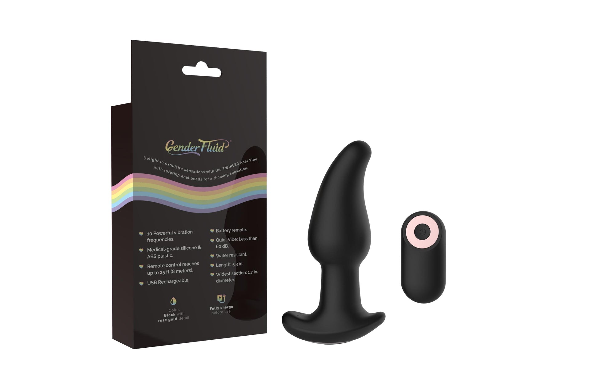 Gender Fluid Twirler Anal Vibe - Black | 812024034301 | Available at EroticWarehouse.com