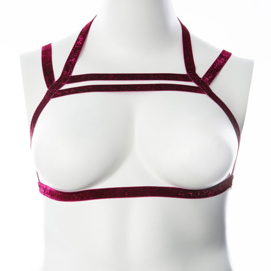 Gender Fluid Sugar Coated Harness - Small/large - Raspberry | 812024033816 | Available at EroticWarehouse.com
