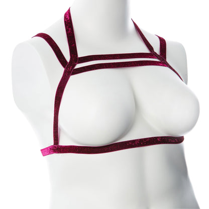 Gender Fluid Sugar Coated Harness - Large/xxlarge - Raspberry | 812024033823 | Available at EroticWarehouse.com