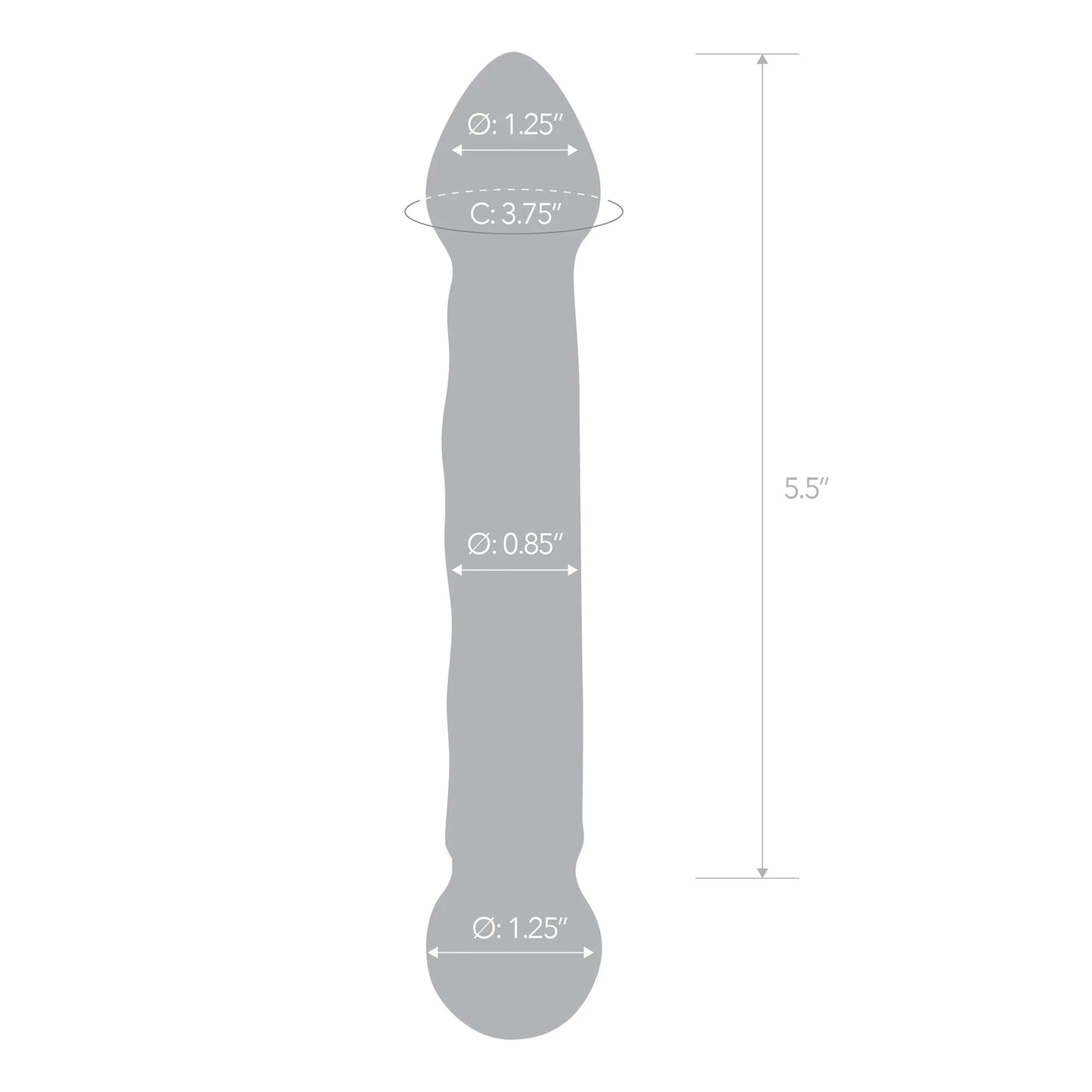 6.5 Inch Full Tip Textured Glass Dildo | 4890808205600 | Available at EroticWarehouse.com