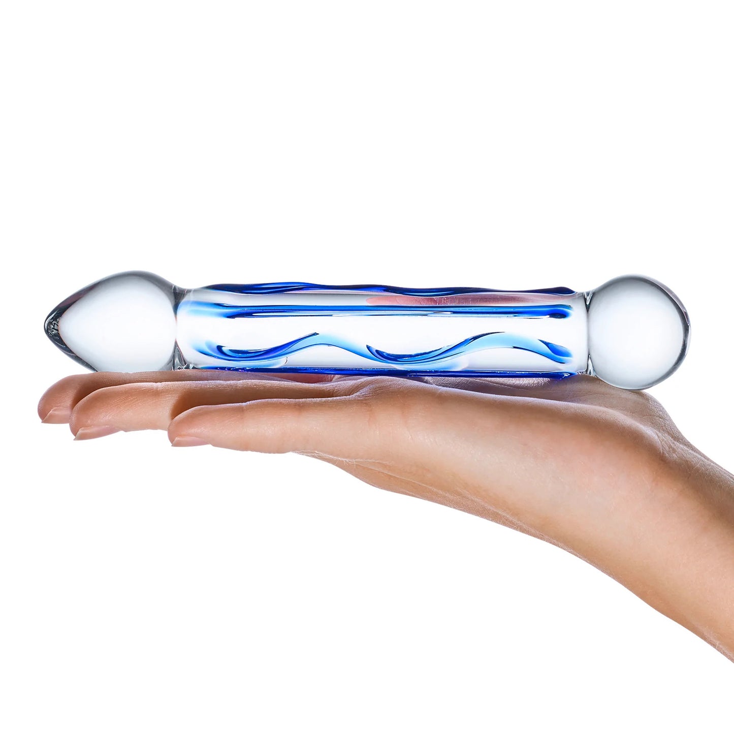6.5 Inch Full Tip Textured Glass Dildo | 4890808205600 | Available at EroticWarehouse.com
