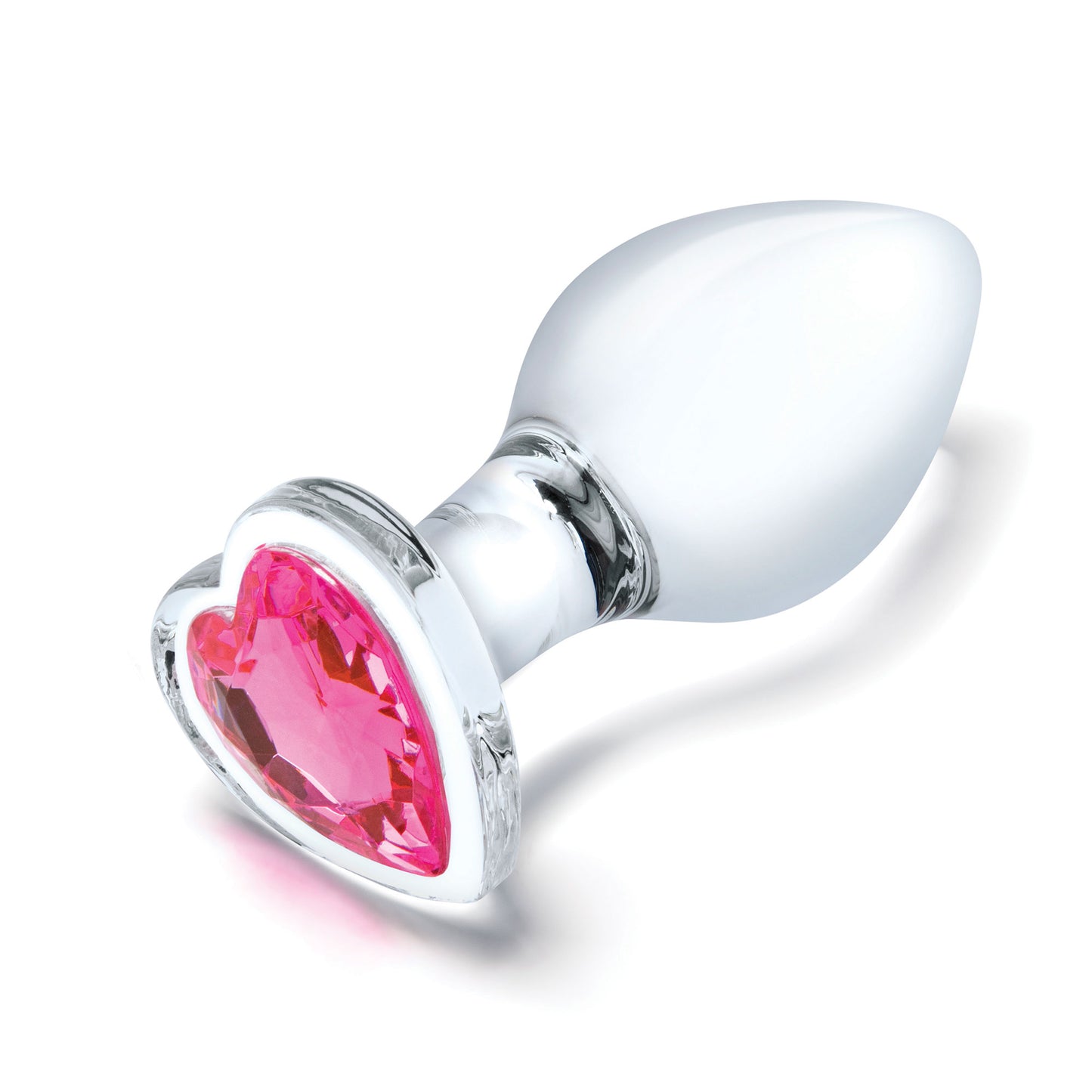 3 Pc Heart Jewel Glass Anal Training Kit - Clear/pink | 4890808265062 | Available at EroticWarehouse.com