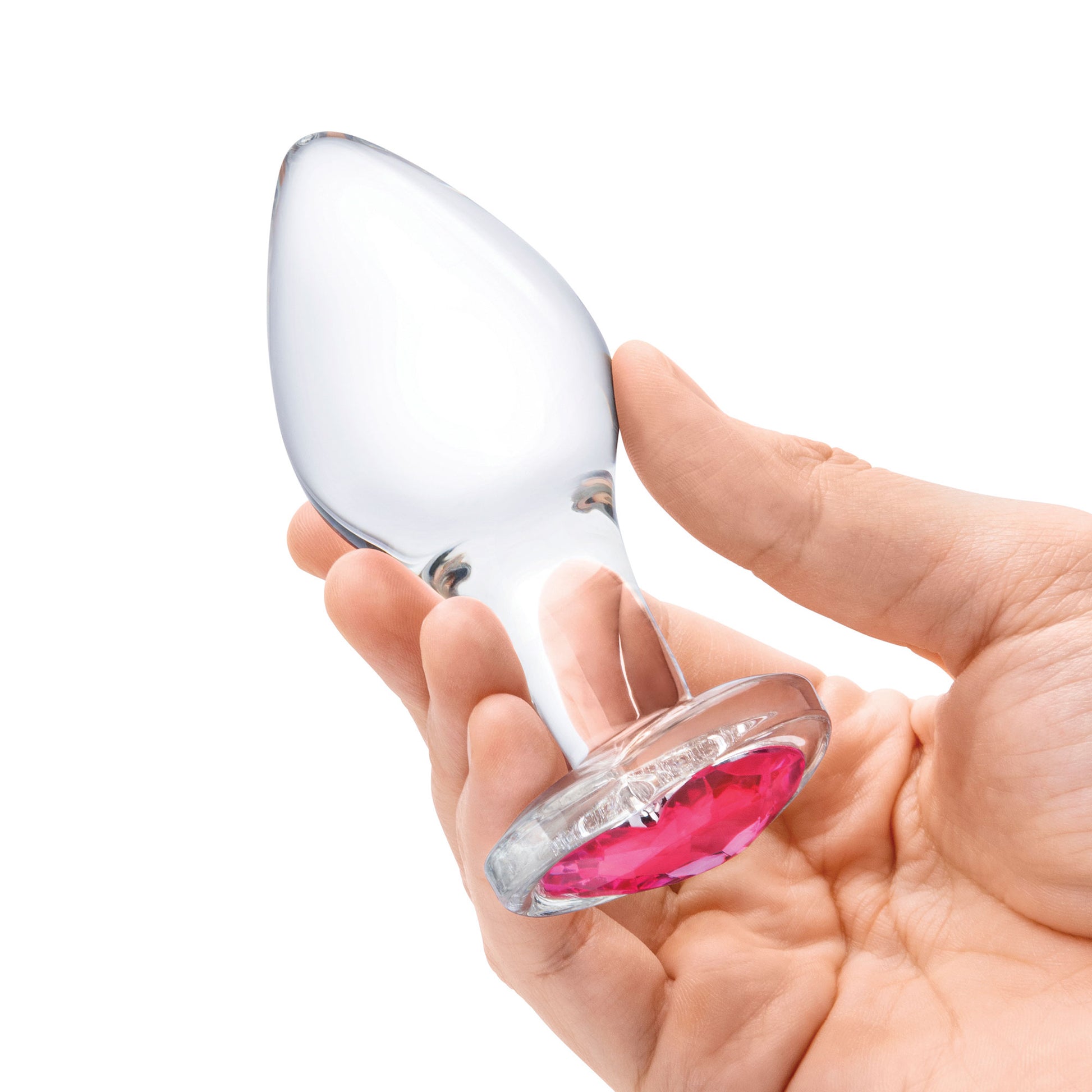 3 Pc Heart Jewel Glass Anal Training Kit - Clear/pink | 4890808265062 | Available at EroticWarehouse.com
