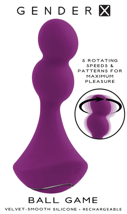 Ball Game Rotating Butt Plug - Purple | 844477021737 | Available at EroticWarehouse.com