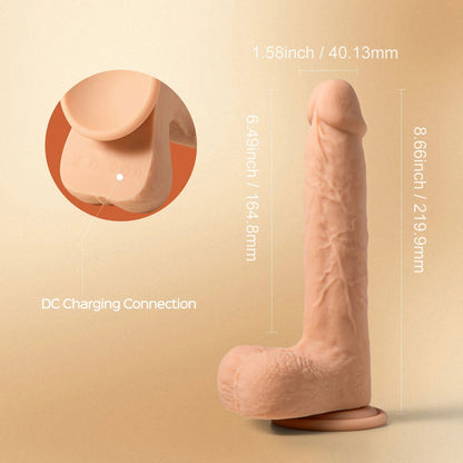 Luis-App Controlled 8.5" Real Thrusting Dildo With Clit Licker | 710022363846 | Available at EroticWarehouse.com