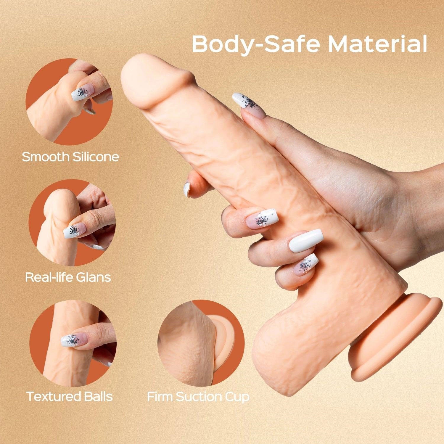 Luis-App Controlled 8.5" Real Thrusting Dildo With Clit Licker | 710022363846 | Available at EroticWarehouse.com