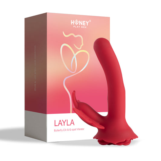 Layla - Butterfly Clit and G-Spot Vibrator - Red | 710022368117 | Available at EroticWarehouse.com