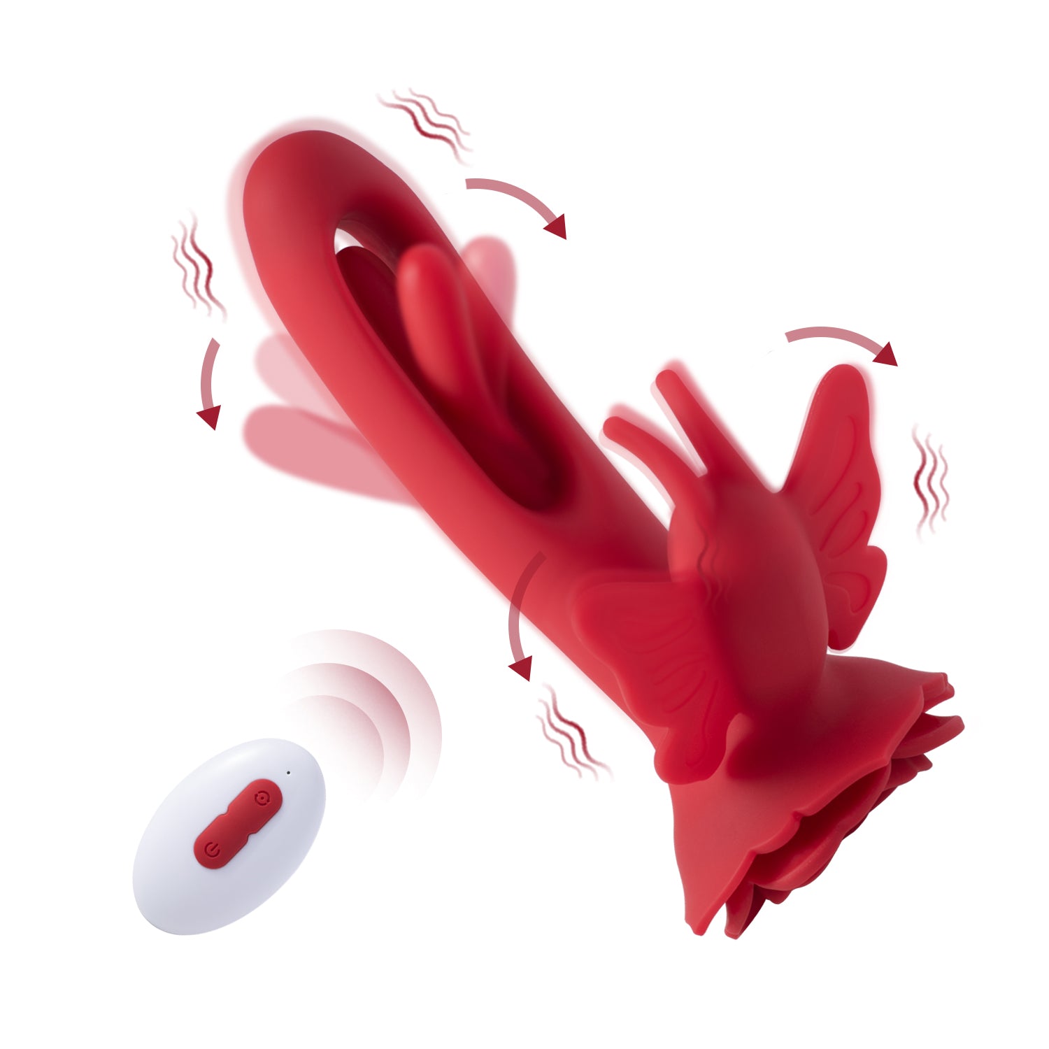 Layla - Butterfly Clit and G-Spot Vibrator - Red | 710022368117 | Available at EroticWarehouse.com