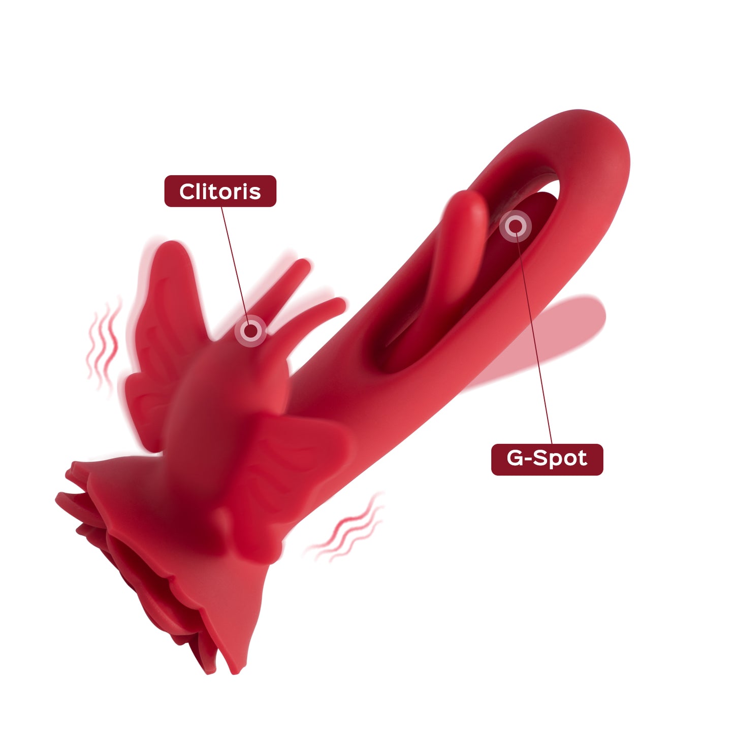 Layla - Butterfly Clit and G-Spot Vibrator - Red | 710022368117 | Available at EroticWarehouse.com