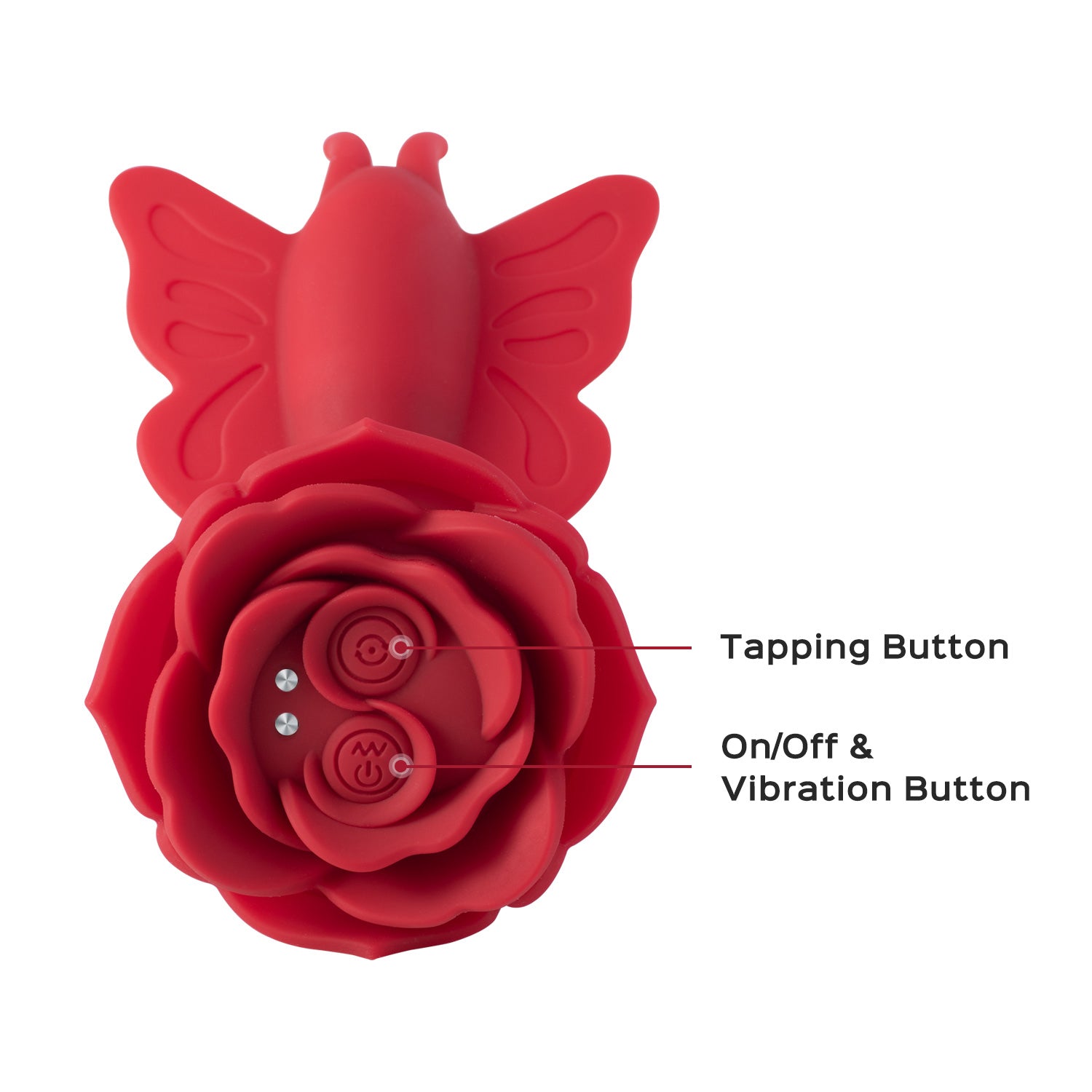 Layla - Butterfly Clit and G-Spot Vibrator - Red | 710022368117 | Available at EroticWarehouse.com