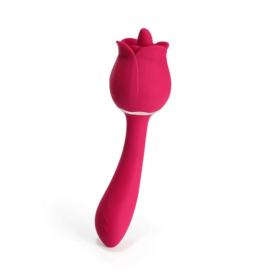 Rhea - the Rose Clit Licking Tongue Vibrator and G Spot Massager - Pink | 794568041574 | Available at EroticWarehouse.com