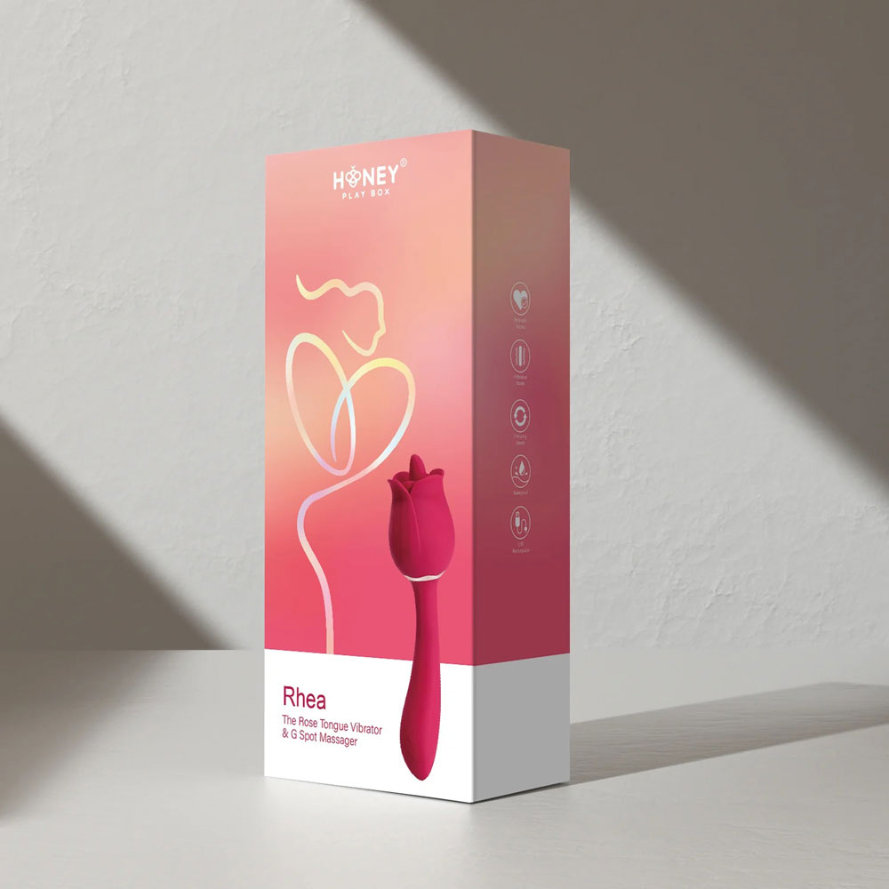 Rhea - the Rose Clit Licking Tongue Vibrator and G Spot Massager - Pink | 794568041574 | Available at EroticWarehouse.com