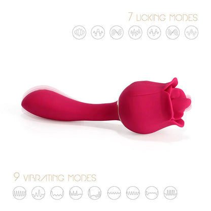 Rhea - the Rose Clit Licking Tongue Vibrator and G Spot Massager - Pink | 794568041574 | Available at EroticWarehouse.com
