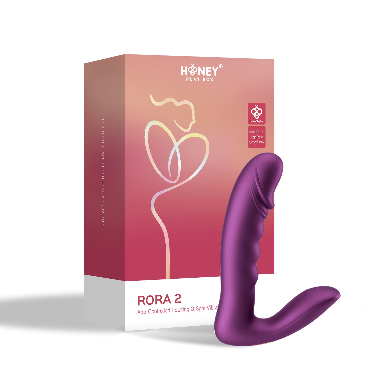 Rora - App Controlled Rotating G-Spot Vibrator and Clitoral Stimulator - Purple | 710022364591 | Available at EroticWarehouse.com