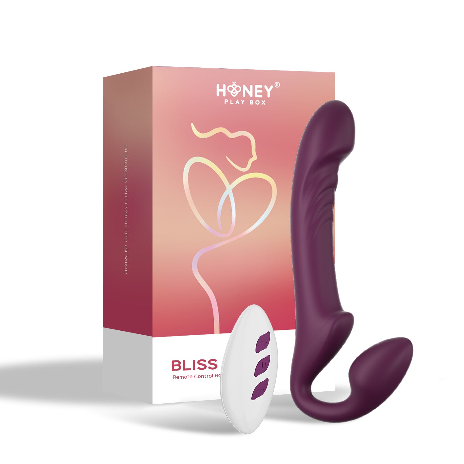 Bliss - Rotating Head Strapless Strap on - Red Wine | 710022364829 | Available at EroticWarehouse.com