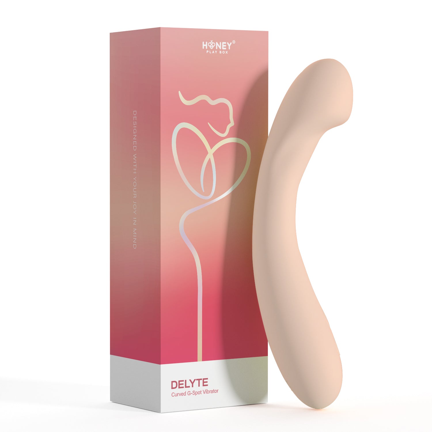 Delyte - Curved G-Spot Vibrator - Flesh | 710022364836 | Available at EroticWarehouse.com