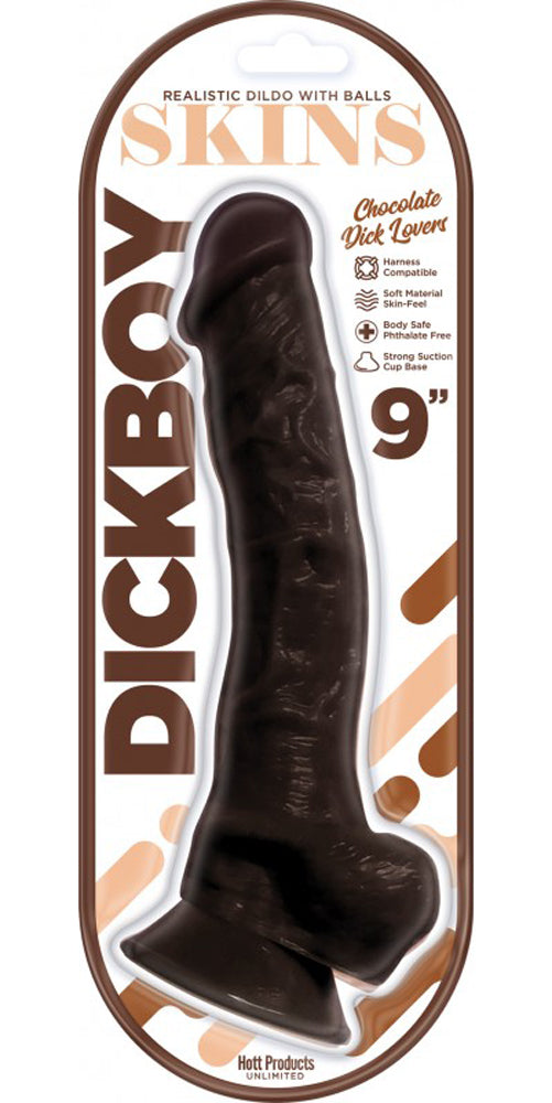 Dickboy - Skins - Dildo With Balls - 9 Inch - Chocolate Dick Lovers | 818631033621 | Available at EroticWarehouse.com
