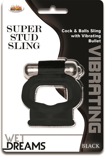 Wet Dreams Super Stud Sling - Black | 818631029358 | Available at EroticWarehouse.com