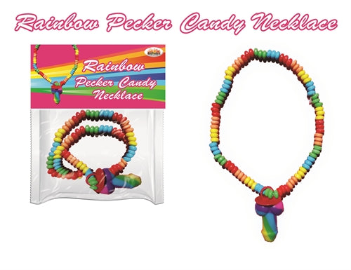 Rainbow Pecker Candy Necklace | 818631029778 | Available at EroticWarehouse.com