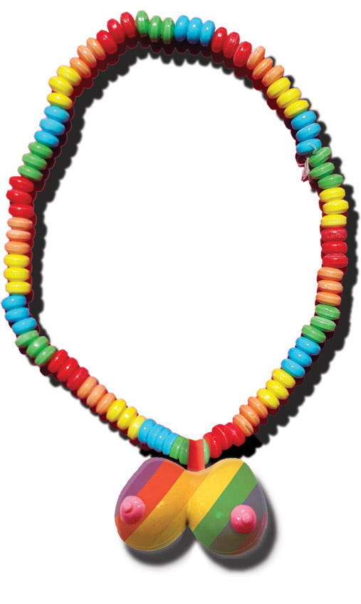 Rainbow Boobie Candy Necklace | 818631030927 | Available at EroticWarehouse.com