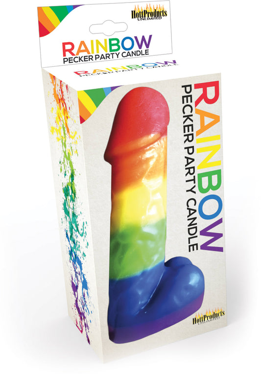 Rainbow Pecker Party Candle 7 Inches | 818631031443 | Available at EroticWarehouse.com