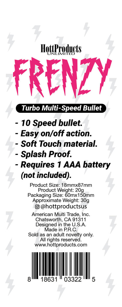 Frenzy - Power Bullet- Black | 818631033225 | Available at EroticWarehouse.com