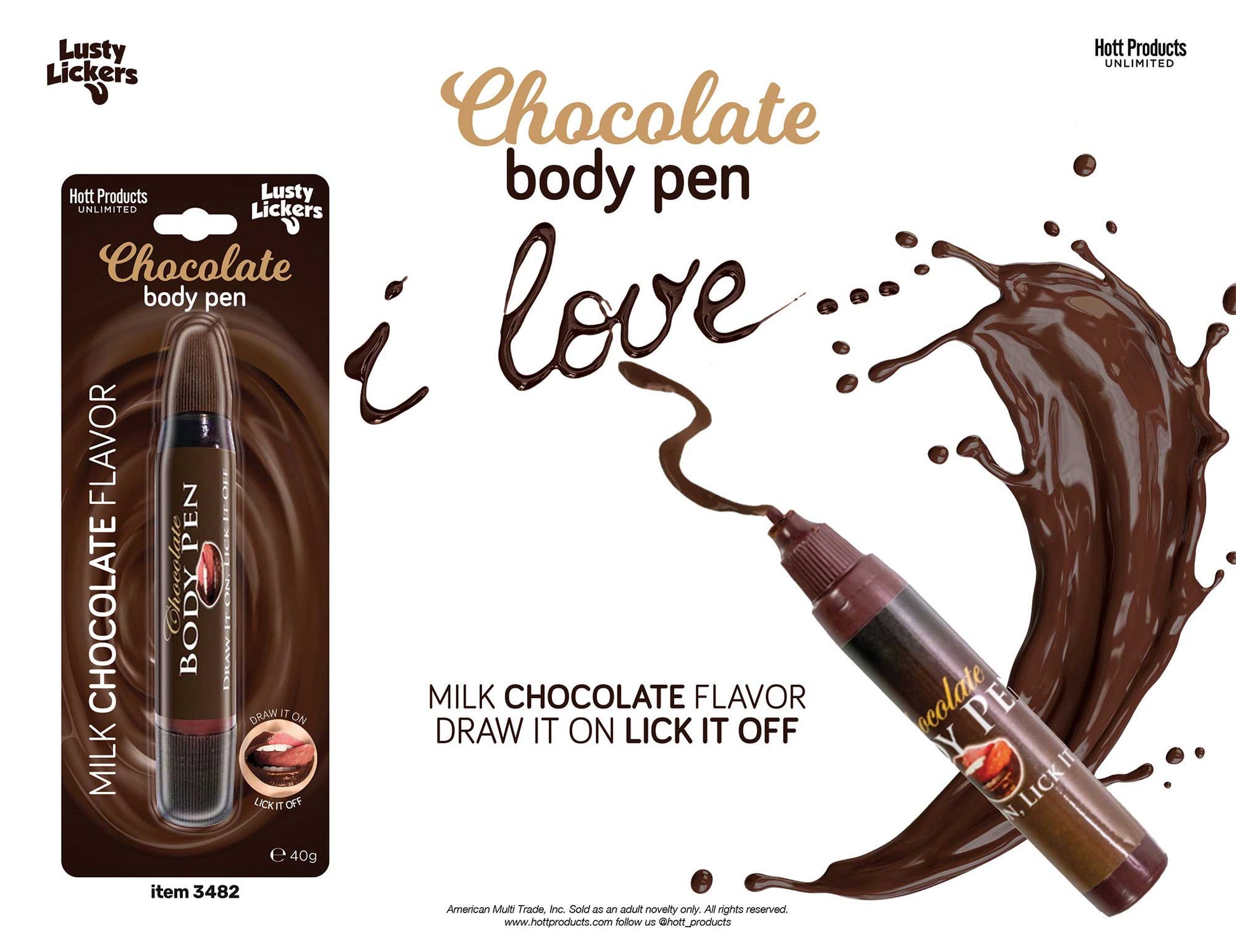 Milk Chocolate Body Pen | 818631034826 | Available at EroticWarehouse.com