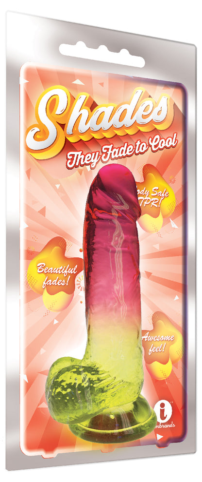 Shades - 8 Inch Gradient Dong - Pink and Yellow | 847841013048 | Available at EroticWarehouse.com