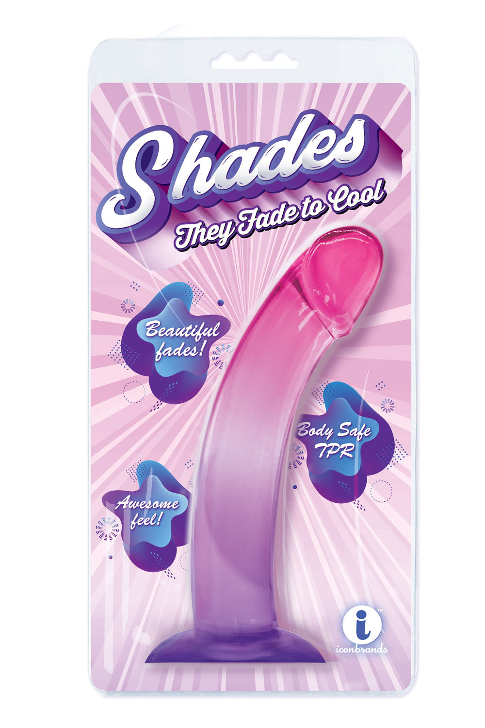 Shades, 8.25" Smoothie Jelly Tpr Gradient Dong - Purple and Pink | 847841013093 | Available at EroticWarehouse.com